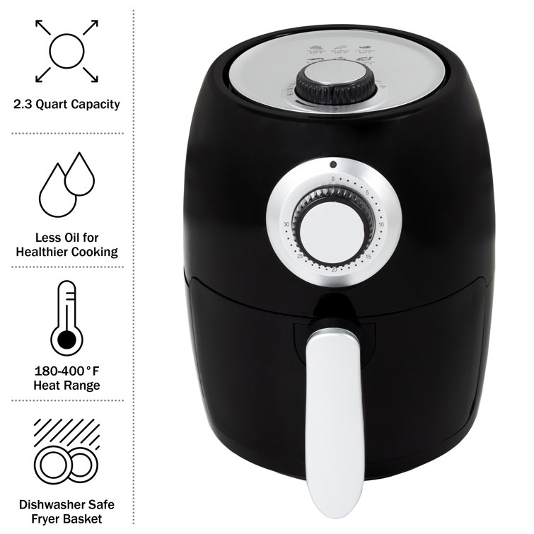 Classic Cuisine Air Fryer 2.3 Quart Electric Fryer For Healthier